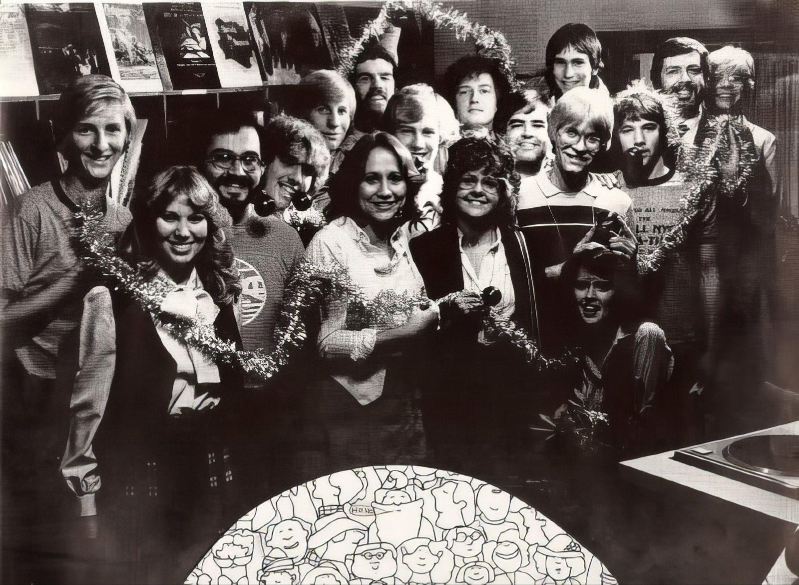 KLYT staff and volunteers, early 1980s (CBA/KLYT)